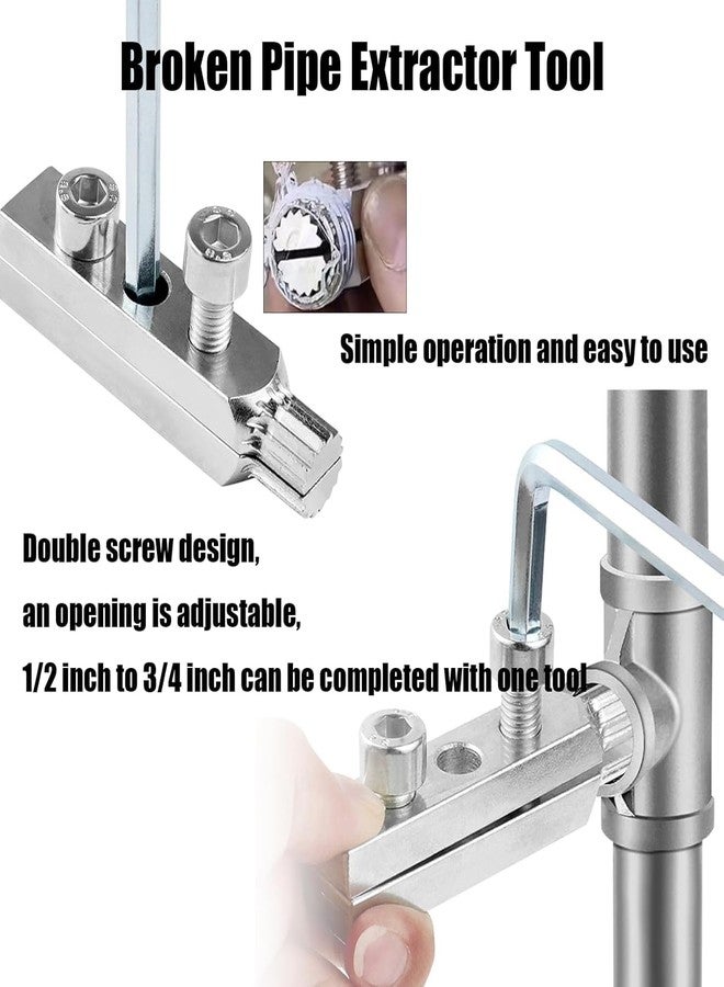 KONSSEE Broken Pipe Extractor Tool, Broken Faucet Removal Tool, Broken Faucet Extractor, Pipe Extractor, Tap Extractor, Faucet Removal Tool, Pipe Extractor Set, For Damaged Faucet Water Pipe Remover - Image 4